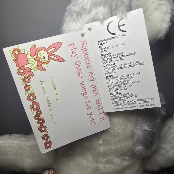 White Plush Bunny Rabbit Stuffed Animal Detachable Skirt Hard Eyes & Nose *READ* - Picture 12 of 15